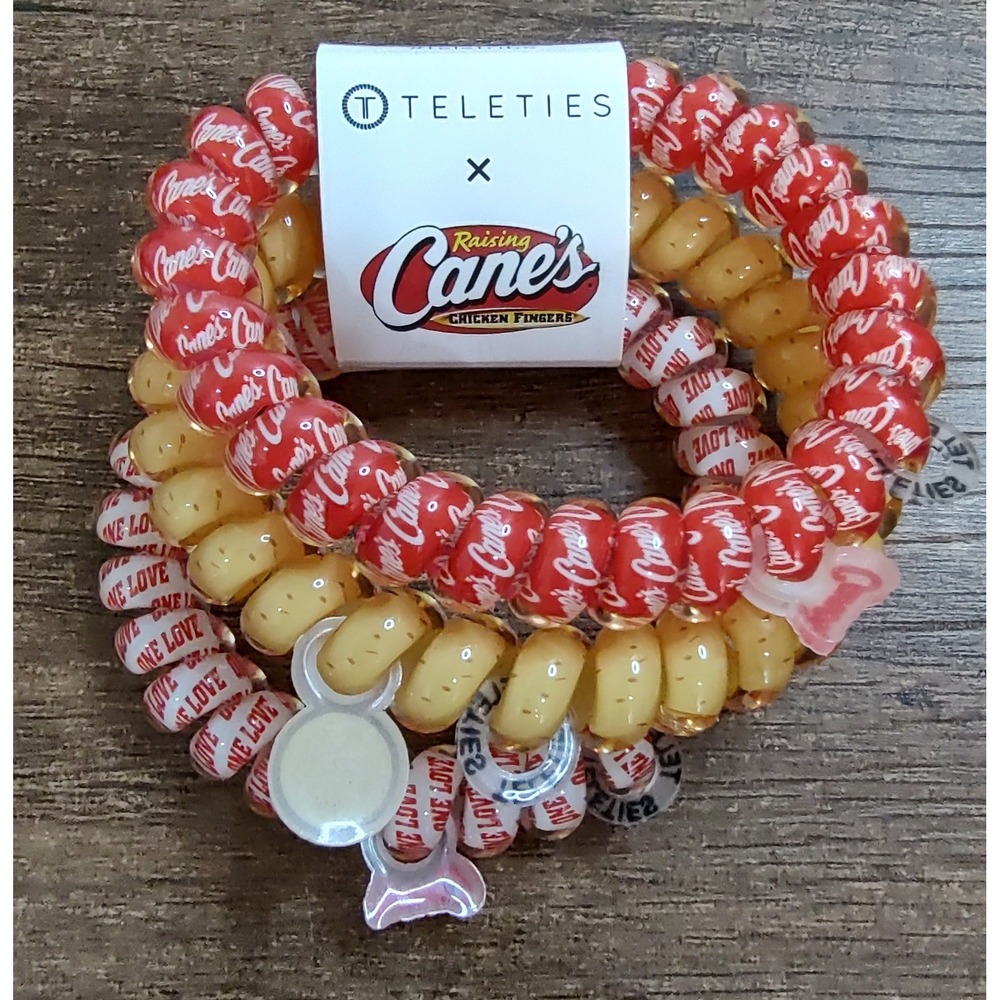 Raising Cane's x Teleties Hair Ties 3 Small Hair Bands Z32